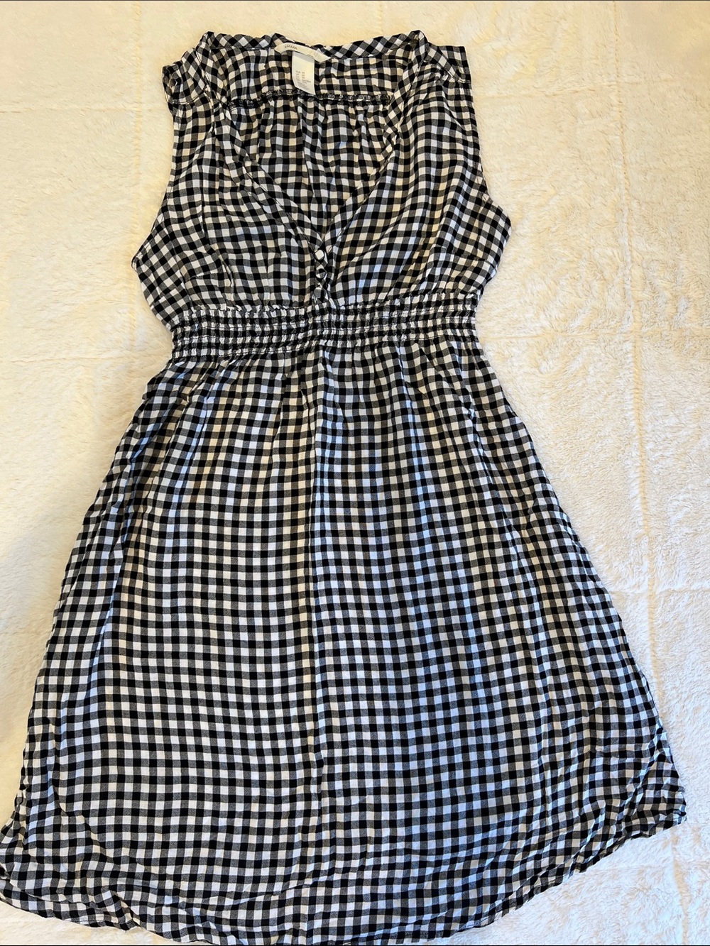 H&M Black and White Gingham Sleeveless Mama Dress